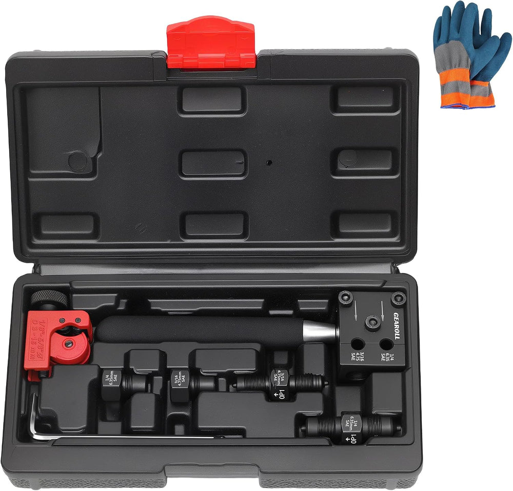 Brake Line Flaring Tool Kit, 3/16" 1/4" SAE Double Flare Tool for B...