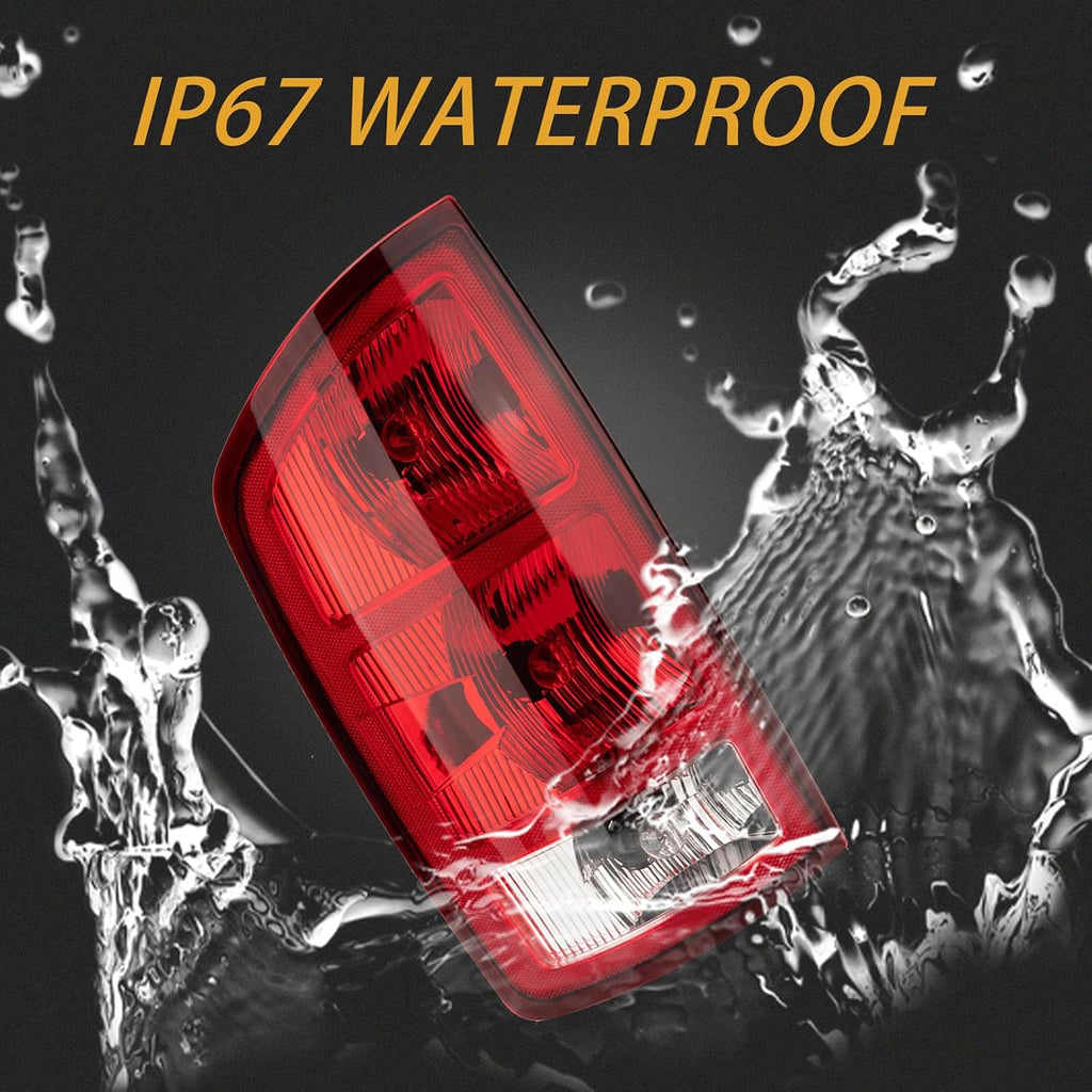 Tail Light Assembly Compatible with 2002-2006 Dodge Ram 1500 2003-2006 Dodge Ram 2500 3500 Pickup Driver and Passenger Side Taillights Rear Brake Lamps with Bulb Inside and Wiring Harness