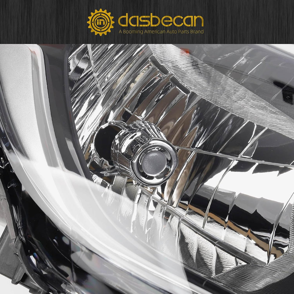 Dasbecan Halogen Headlight Compatible With Kia Soul 2014-2019 Left+Right Side Headlights Assembly Chrome Housing Replaces# 92101B2270 92102B2270 KI2502167 KI2503167(W/O Bulbs)