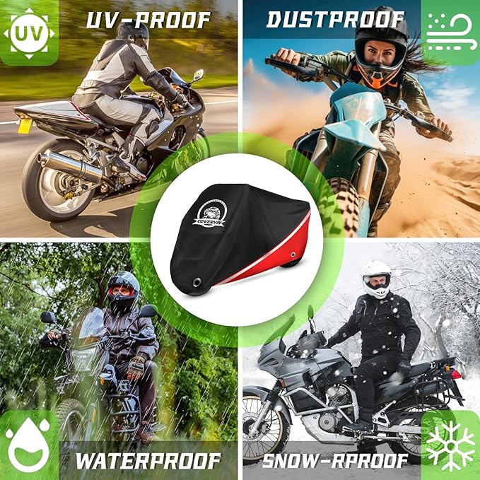 COVERVIN Motorcycle Cover, All Weather Outdoor Waterproof Night Protection - Image 6