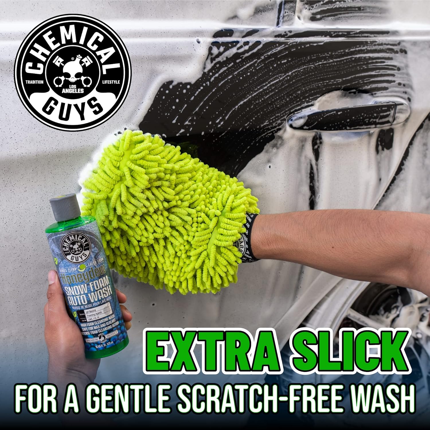 Chemical Guys Car Wash Soap for Foam Cannon or Bucket, Honeydew Snow Foam Car Wash Soap for Trucks, Motorcycles, RVs & More, Super Suds, Honeydew Scent - 64 oz (Half Gallon)