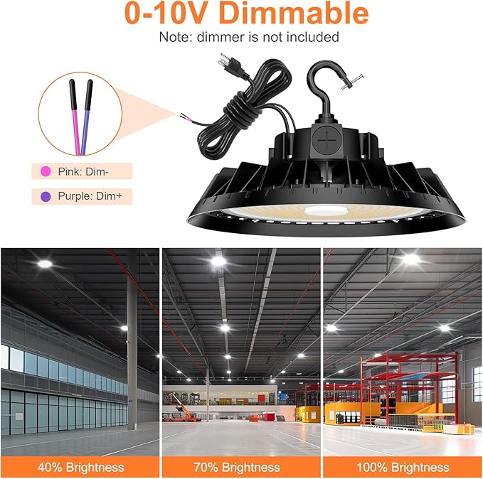 LED High Bay Lights, 300W UFO High Bay LED Shop Lights, 45000LM Adjustable CCT - Image 8