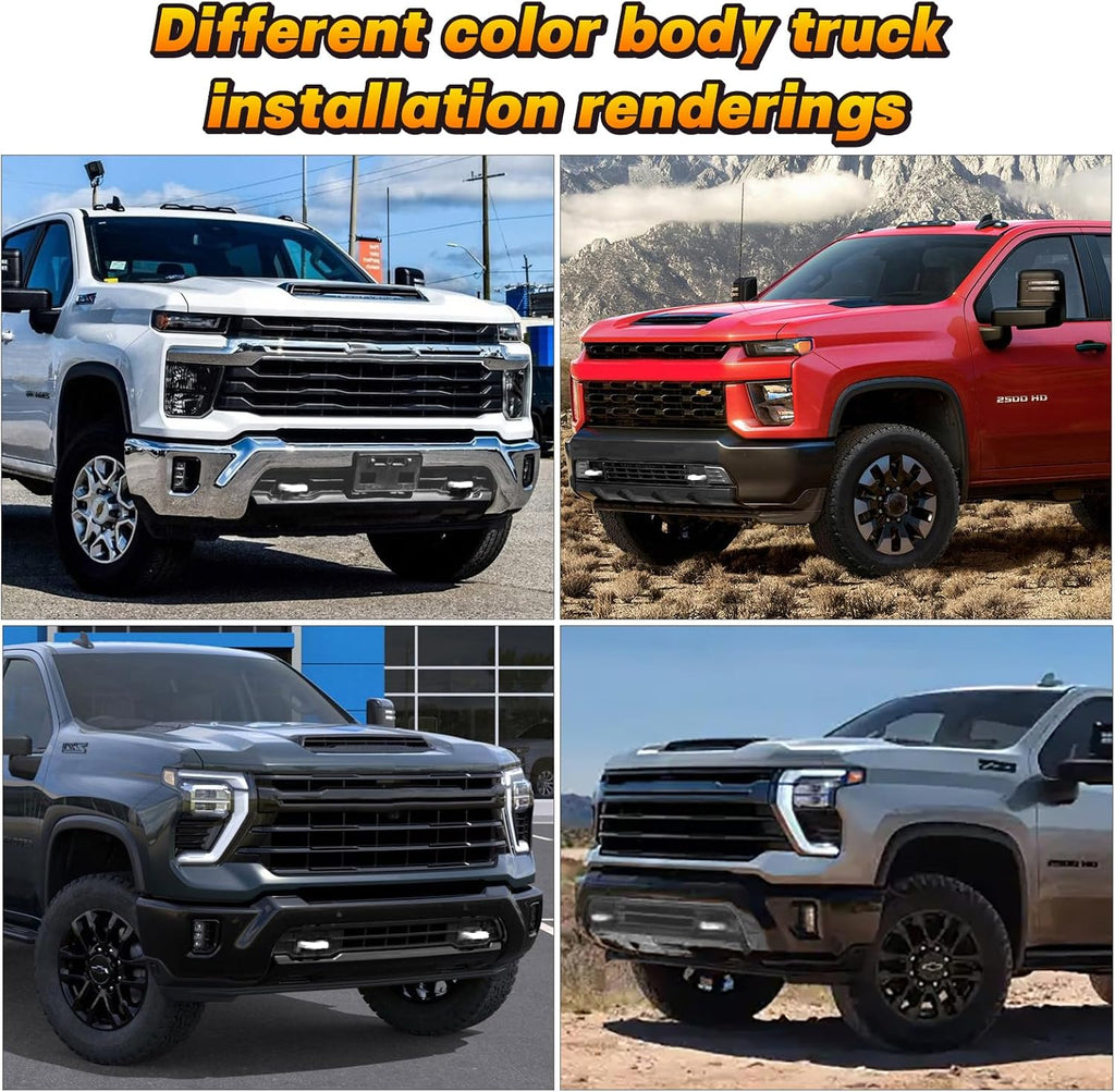 Front Tow Hook Cover for 2020-2026 Chevy Silverado 2500 HD 3500 HD, Silverado 2500HD Accessories, Tow Hook Covers, Chevy 2500HD Accessories, Heavy Duty Parts, Silicone, White (2 Pack)