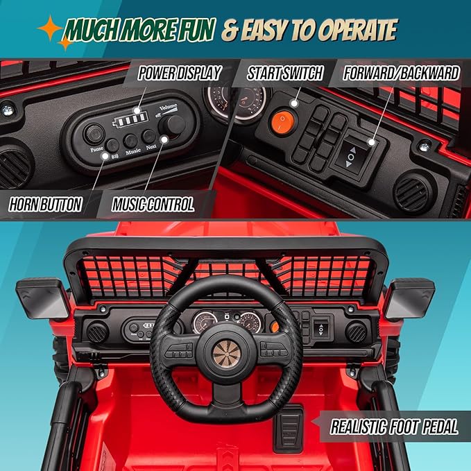 JOYMOR 12V Kids Ride on Truck - Image 4