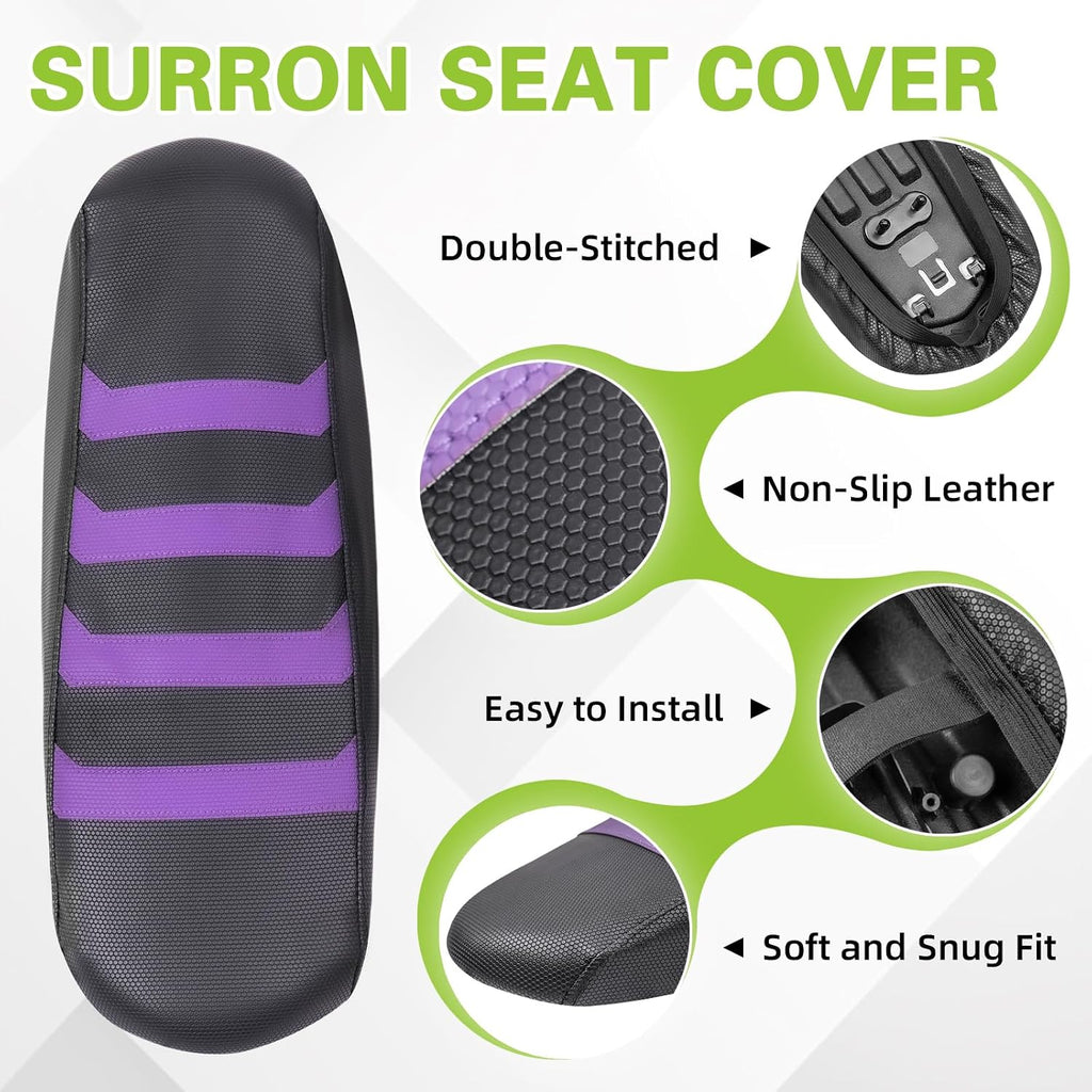 Surron Seat Cover, Purple | Non-Slip No Staples or Trimming Electric Dirt Bike Seat Cover for Sur Ron Light Bee X
