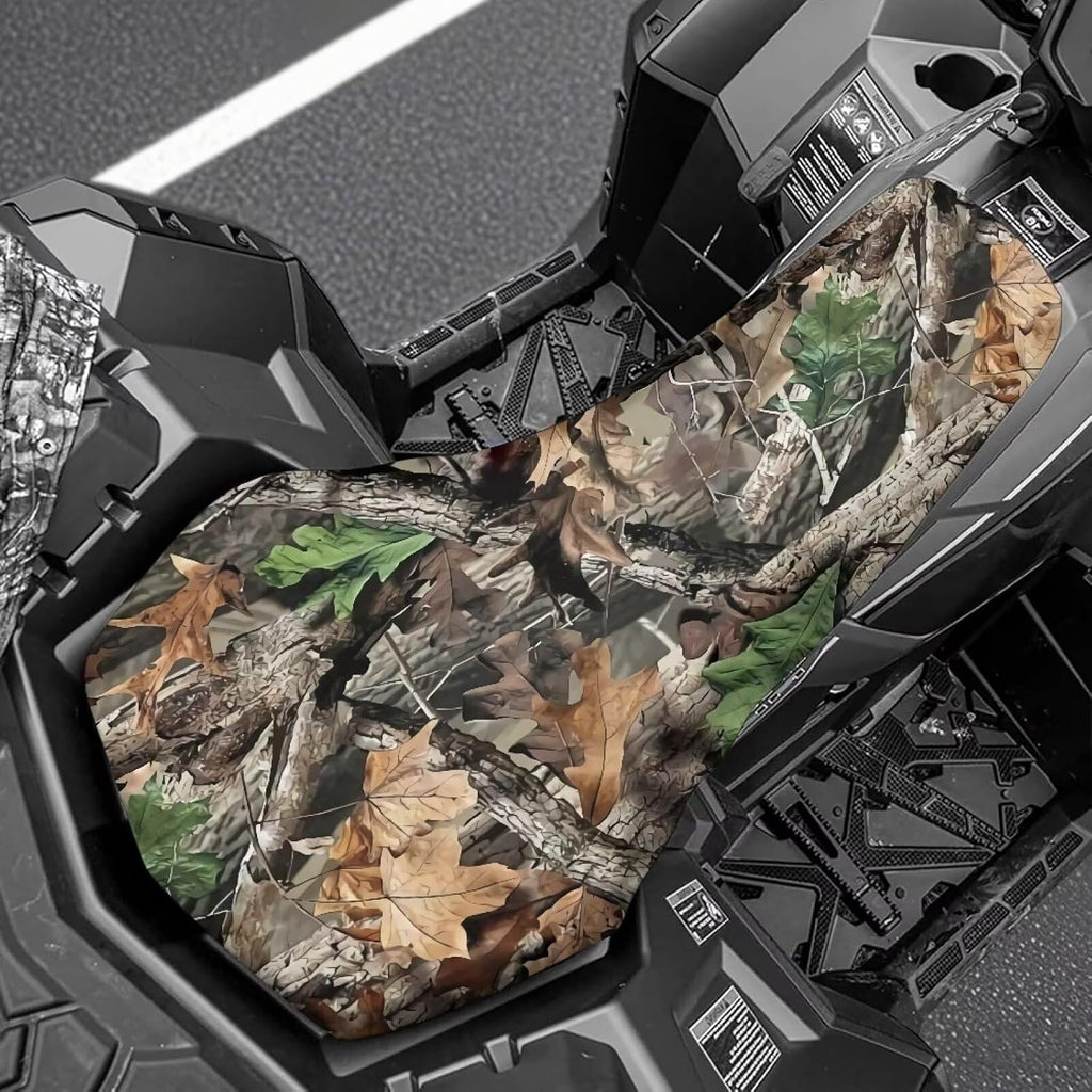Camo Hunting Forest ATV Seat Cover Four Wheeler Accessories Breathable Padded Protector ATV Back Seat Powersports Cushion Covers Universal Waterproof Elastic