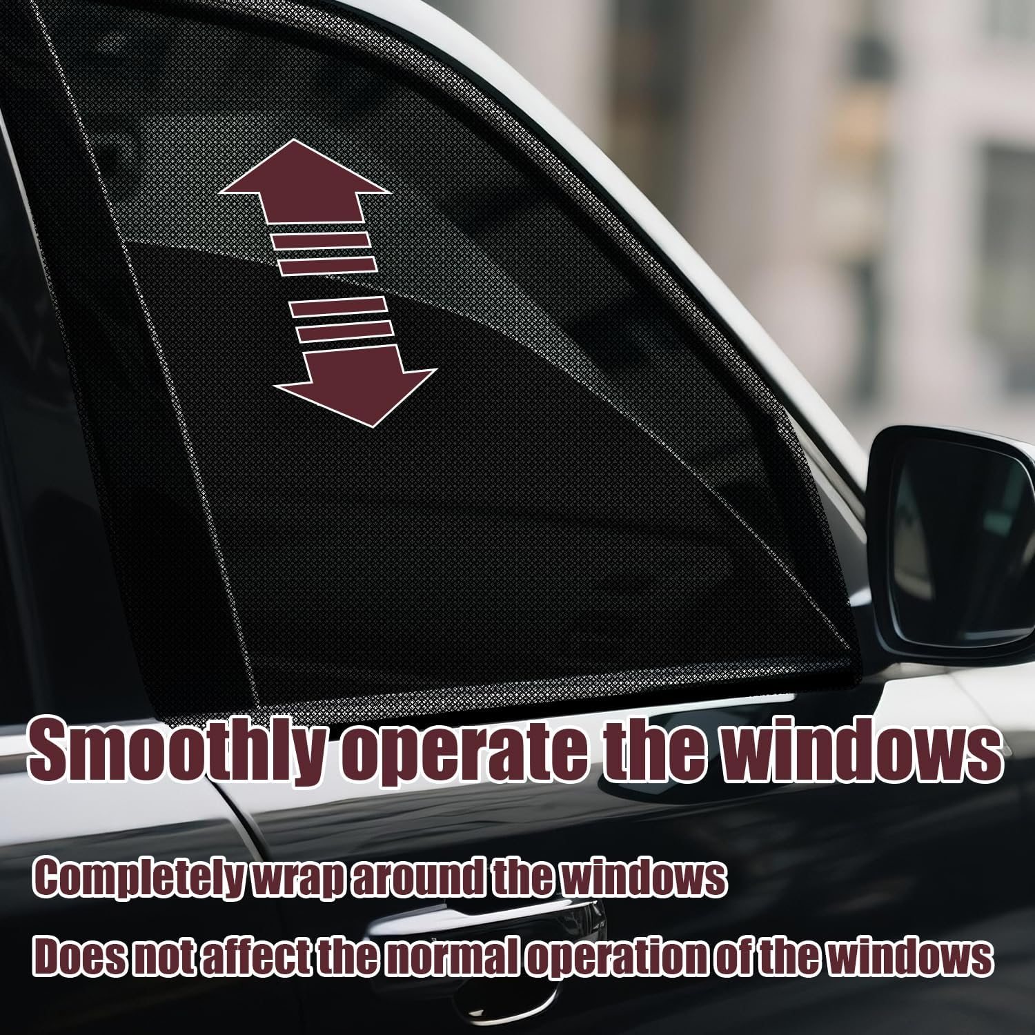Car Window Screen for Cars and SUVs,2 Packs,Insect-Proof, Maintains Air Circulation, Sun Shading, Privacy Protection(2 Rear Windows)