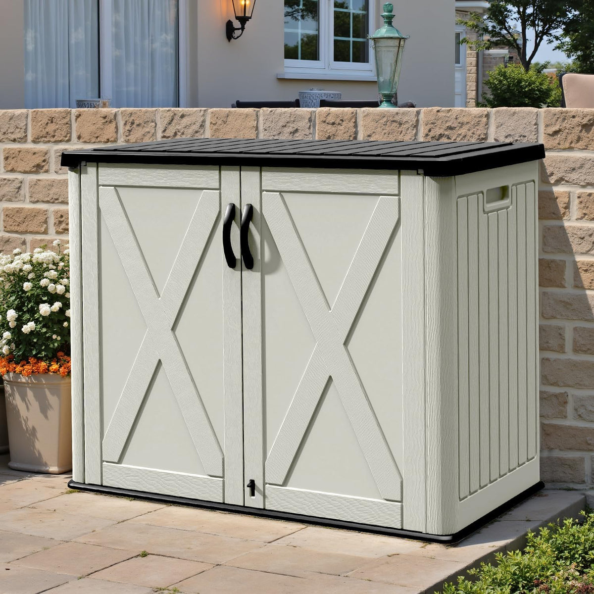 patiowell resin outdoor storage cabinet, 26 cu.ft horizontal, main product view