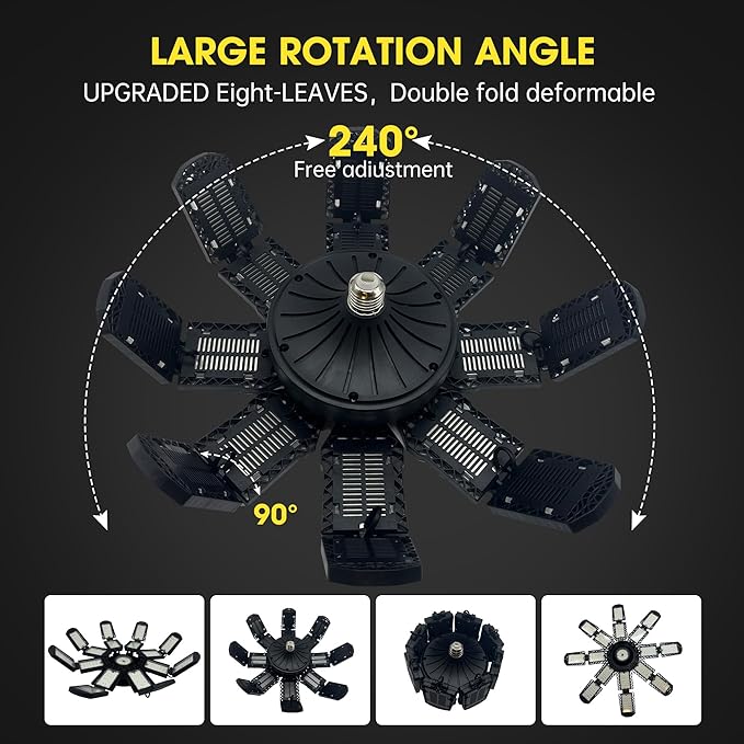 LED Garage Light, Super Bright Screw in E26/E27 Ceiling Shop Work Lamp - Image 3