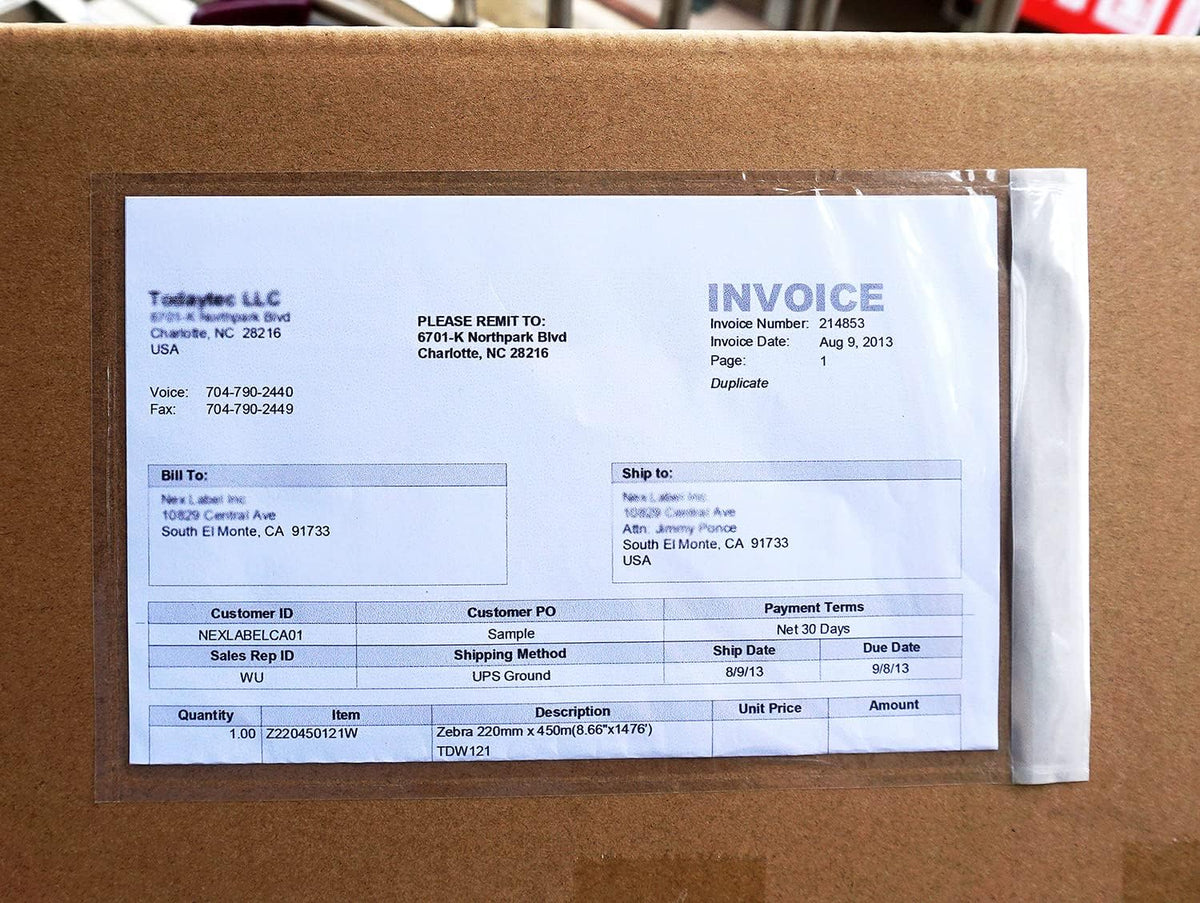 (300 pcs) premium 6''x10'' packing list envelope, tailored, close-up detail