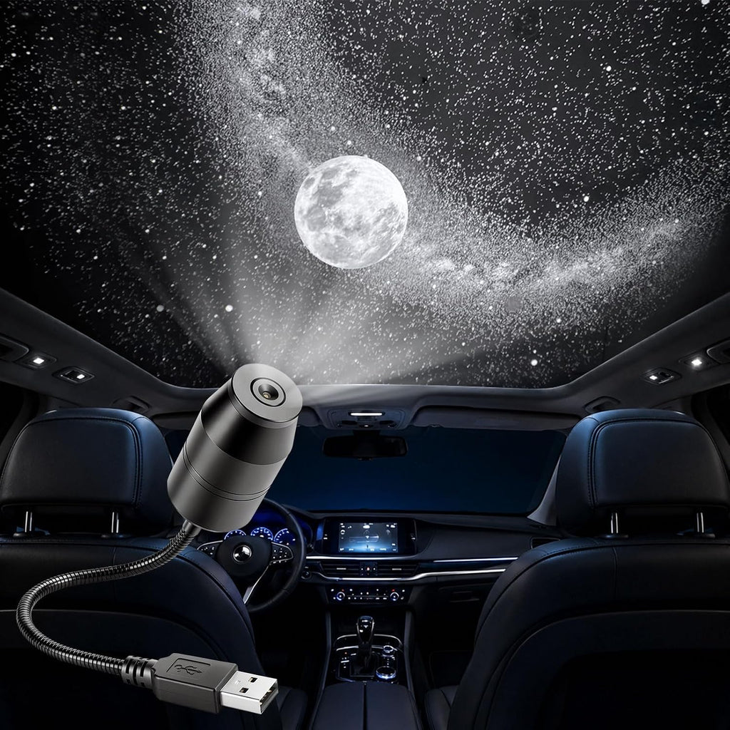 USB Galaxy Projector Night Light, 360°Rotation Night Light Star Projector with Romantic Atmosphere, Portable Mini Star Roof Lights for Car Bedroom Decor