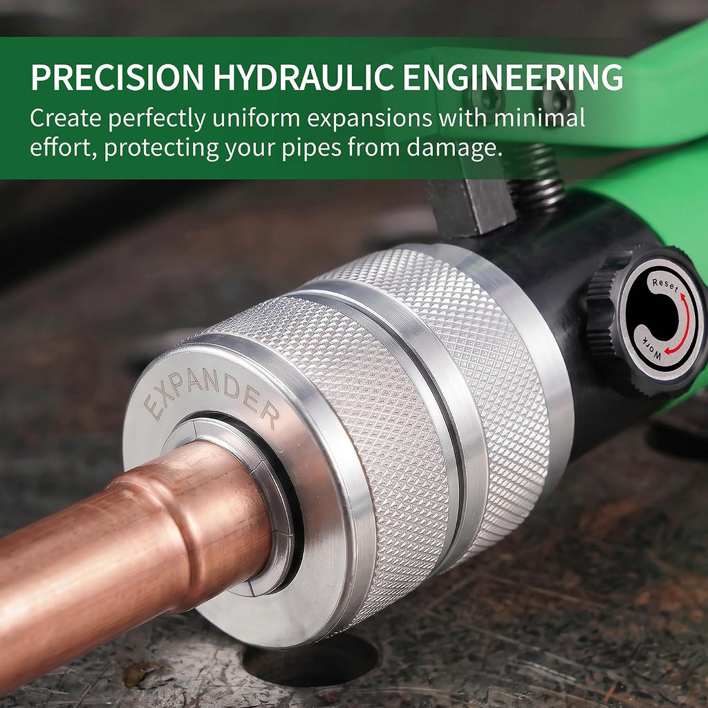 hvac hydraulic swaging tool kit & tube expander showing dimensions