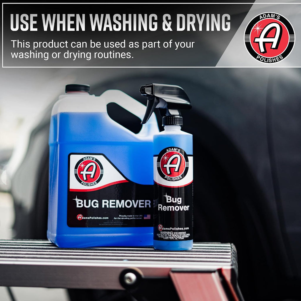 Adam's Bug Remover Gallon - Effectively Remove Contaminants From Car Paint, Windows or Bumper Parts & Accessories After Travel Road Trip - Spray During Car Wash or Dry - Dissolves On Contact