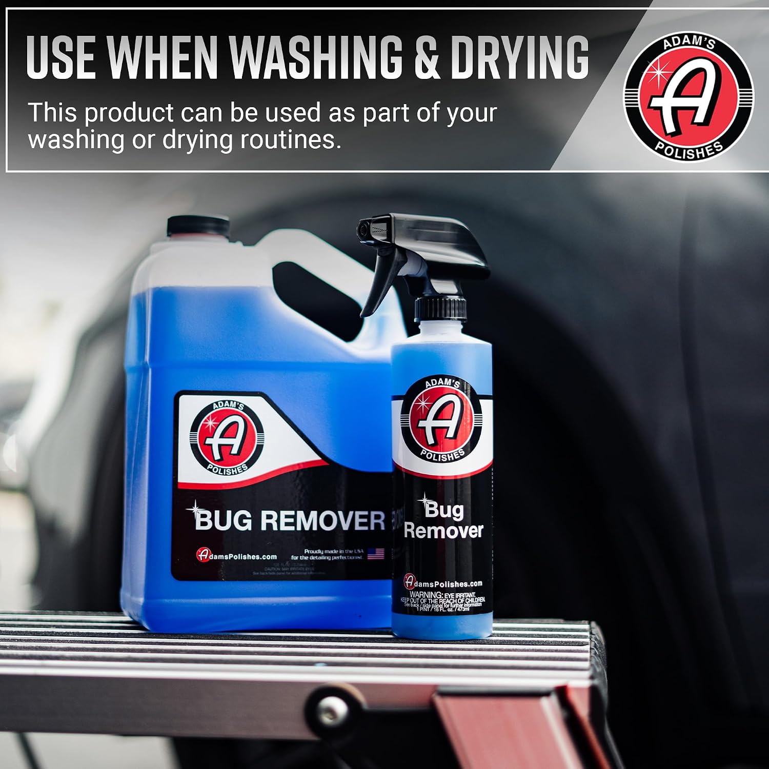 Adam's Bug Remover Gallon - Effectively Remove Contaminants From Car Paint, Windows or Bumper Parts & Accessories After Travel Road Trip - Spray During Car Wash or Dry - Dissolves On Contact