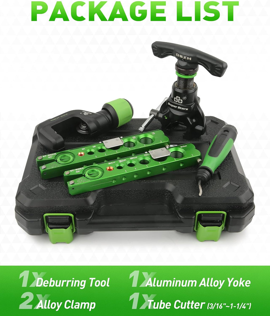 super stars flaring tool kit 1/4in - 3/4in on a desk or shelf