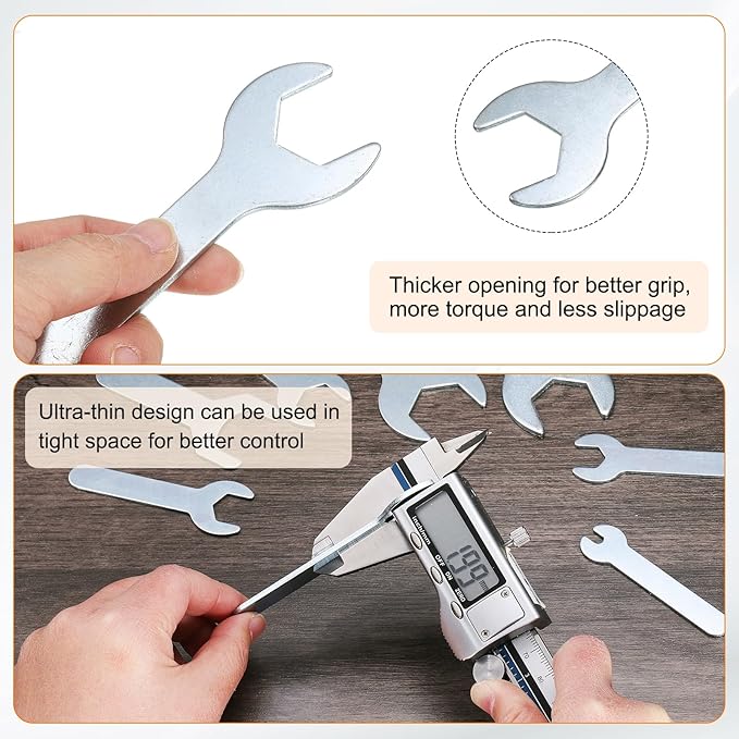 HARFINGTON 10pcs Small Wrench 24x120x2.3mm Metric U-Shaped Single Open Ended - Image 5