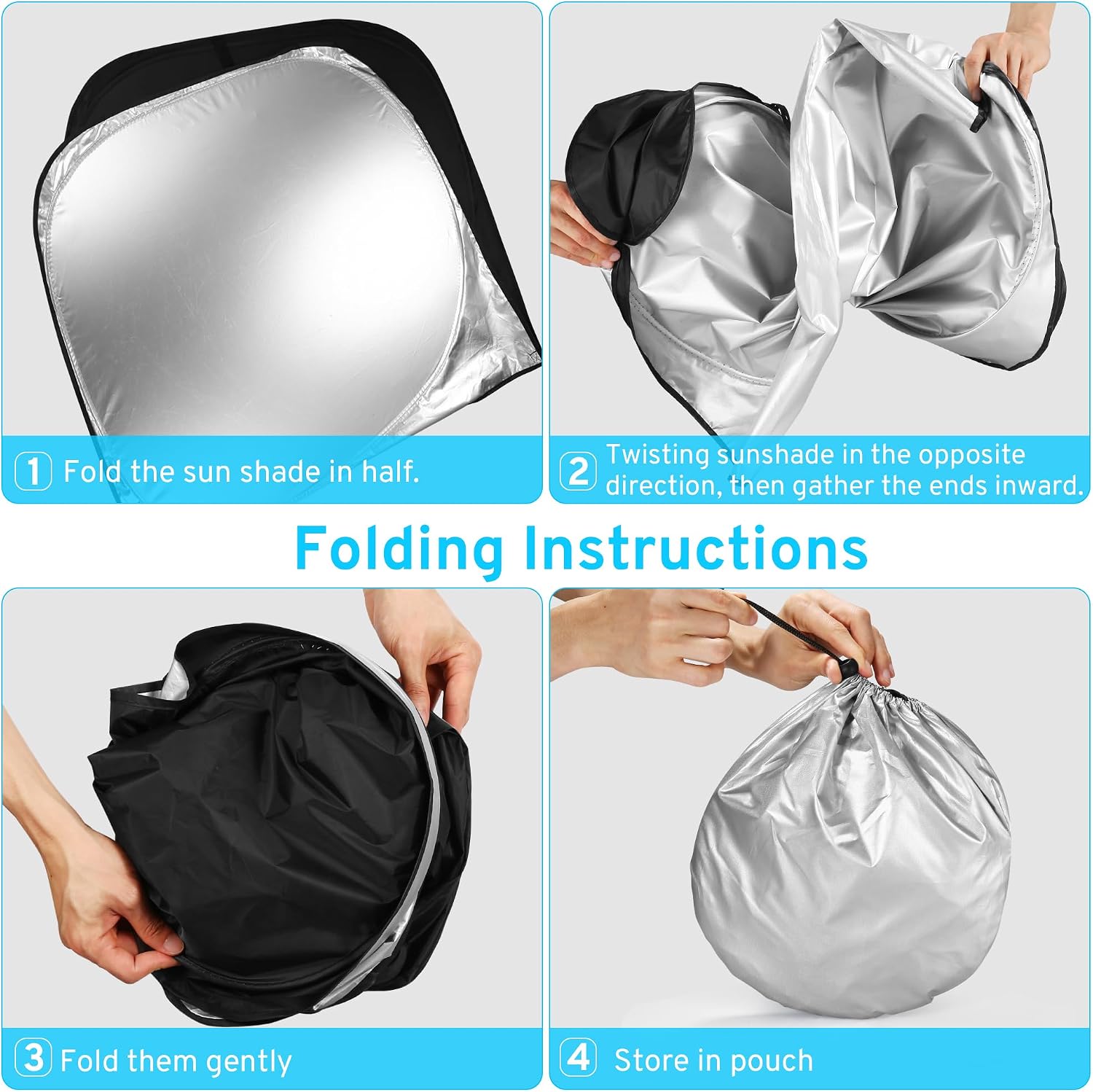 XHRING Windshield Sun Shade Sunshade Compatible with Mercedes Benz C Class C300 W205 C250 C400 2026 2025 2024 2015-2023 GLA GLA 250 GLA250 2021-2025 2026 Accessories, Car Front Window Sun Shield Cover