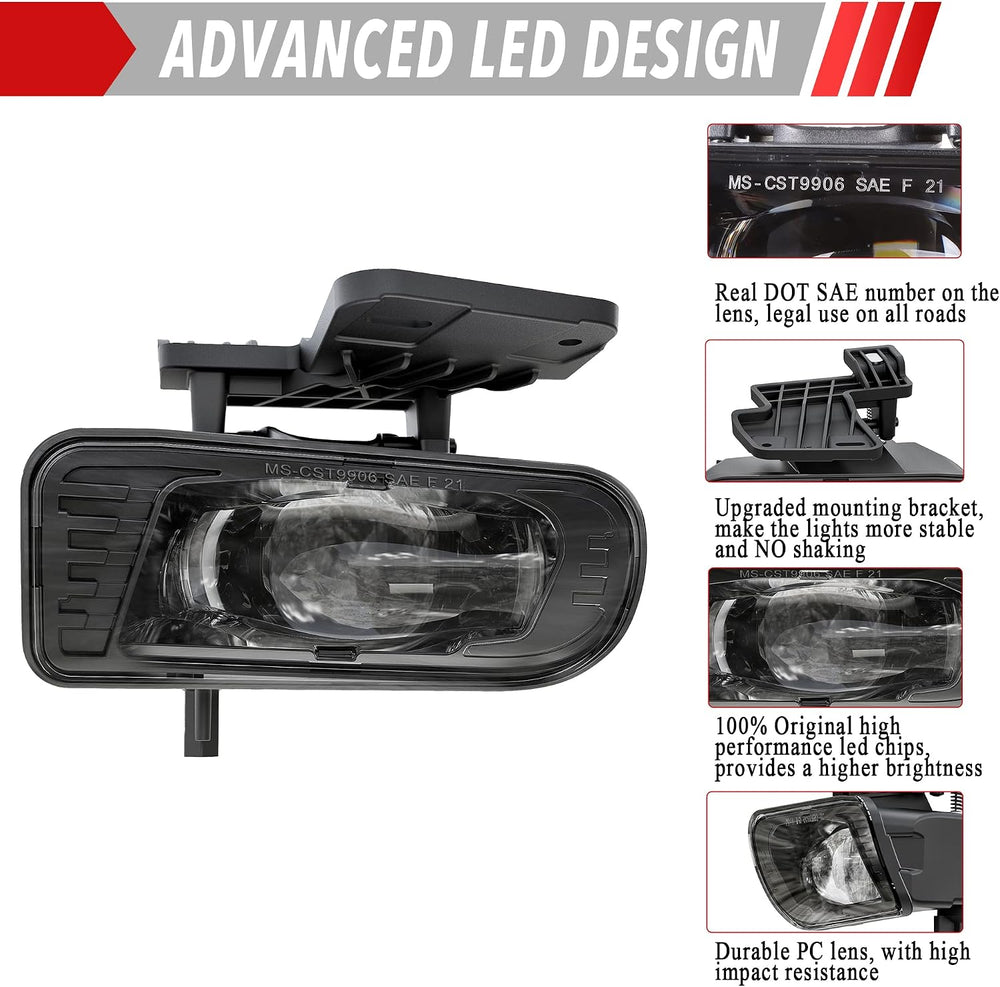 DOT LED Fog Lights for 1999-2002 GMC Sierra, 2000-2006 GMC Yukon/Yukon XL