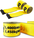 4" x30' Winch Straps with Flat Hook Flatbed Tie Downs Truck Straps 16200 lbs Load Capacity Cargo Control for Flatbeds, Trucks, Trailers, Farms, Rescues, Tree Saver, Yellow(2 Pack)