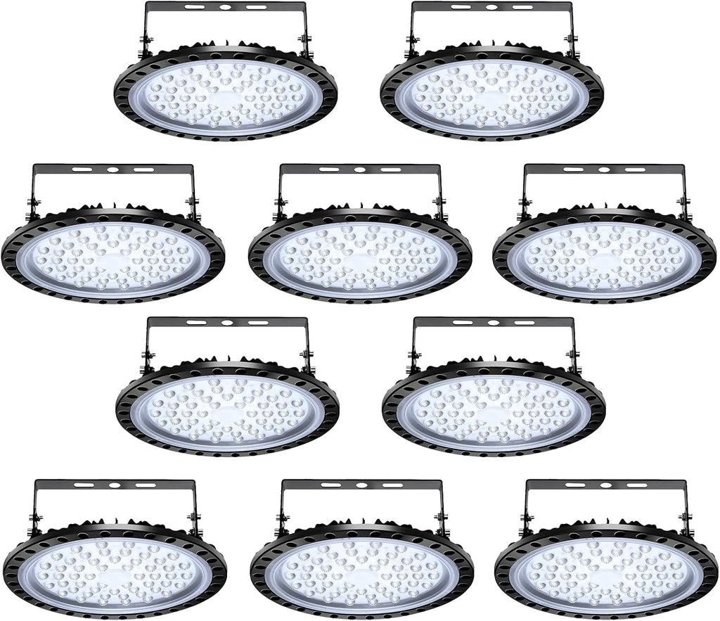 Viugreum 10 Pack 200W UFO LED High Bay Light, 20000LM 6500K Daylight White LED