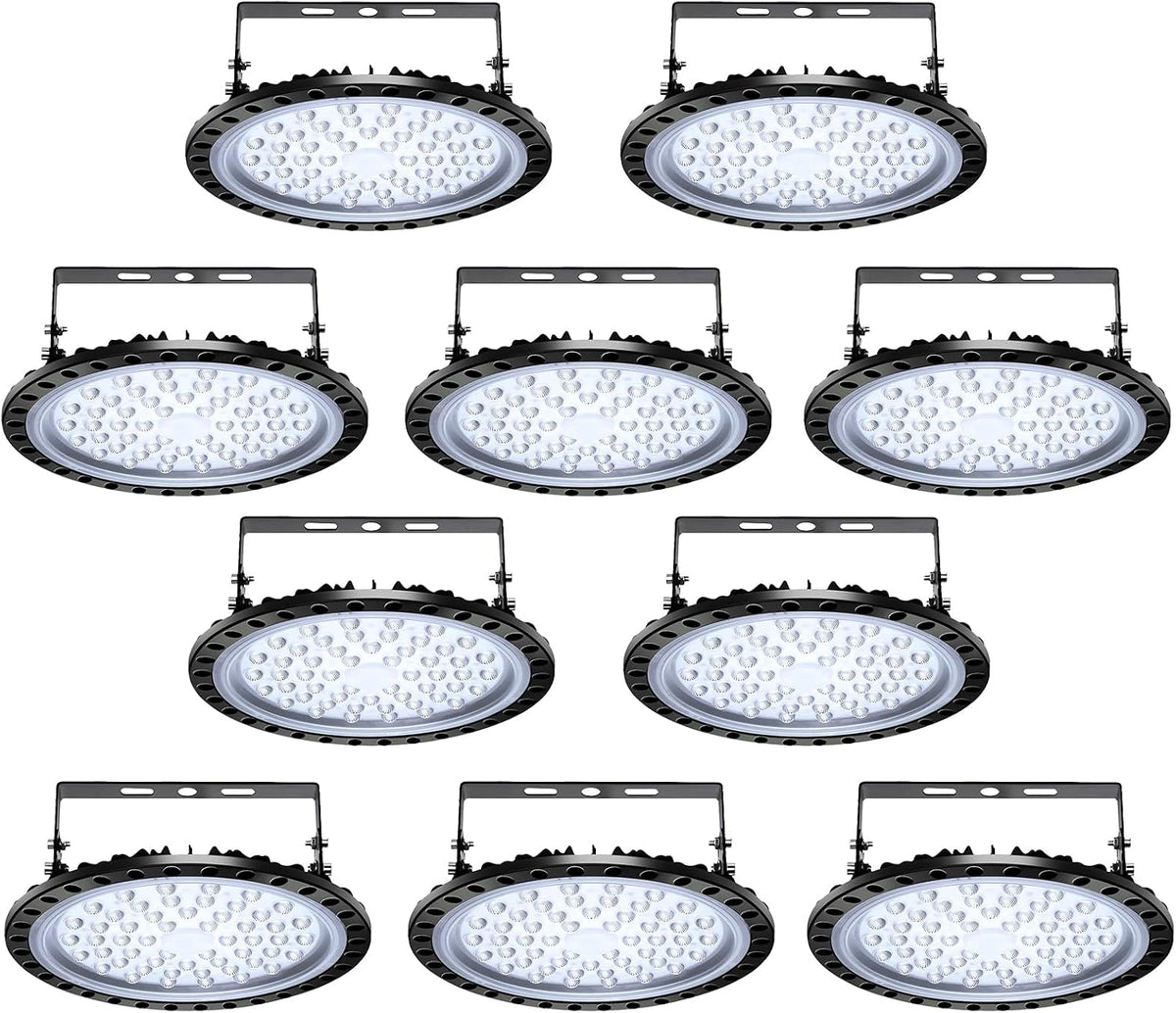 Viugreum 10 Pack 200W UFO LED High Bay Light, 20000LM 6500K Daylight White LED