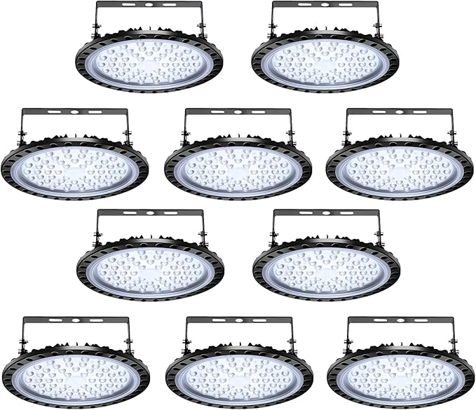 Viugreum 10 Pack 200W UFO LED High Bay Light, 20000LM 6500K Daylight White LED by Viugreum