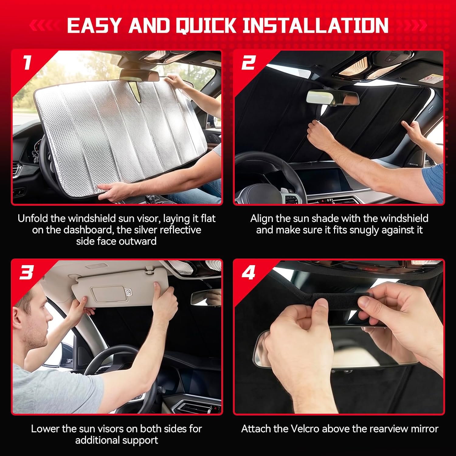 Windshield Sun Shade for Honda Civic 2022-2026 - Custom Fit Car Front Window Cover, Foldable Sunshade, 5-Layer Thermal Insulation, Blocks Heat & UV Rays, Keep Car Cool