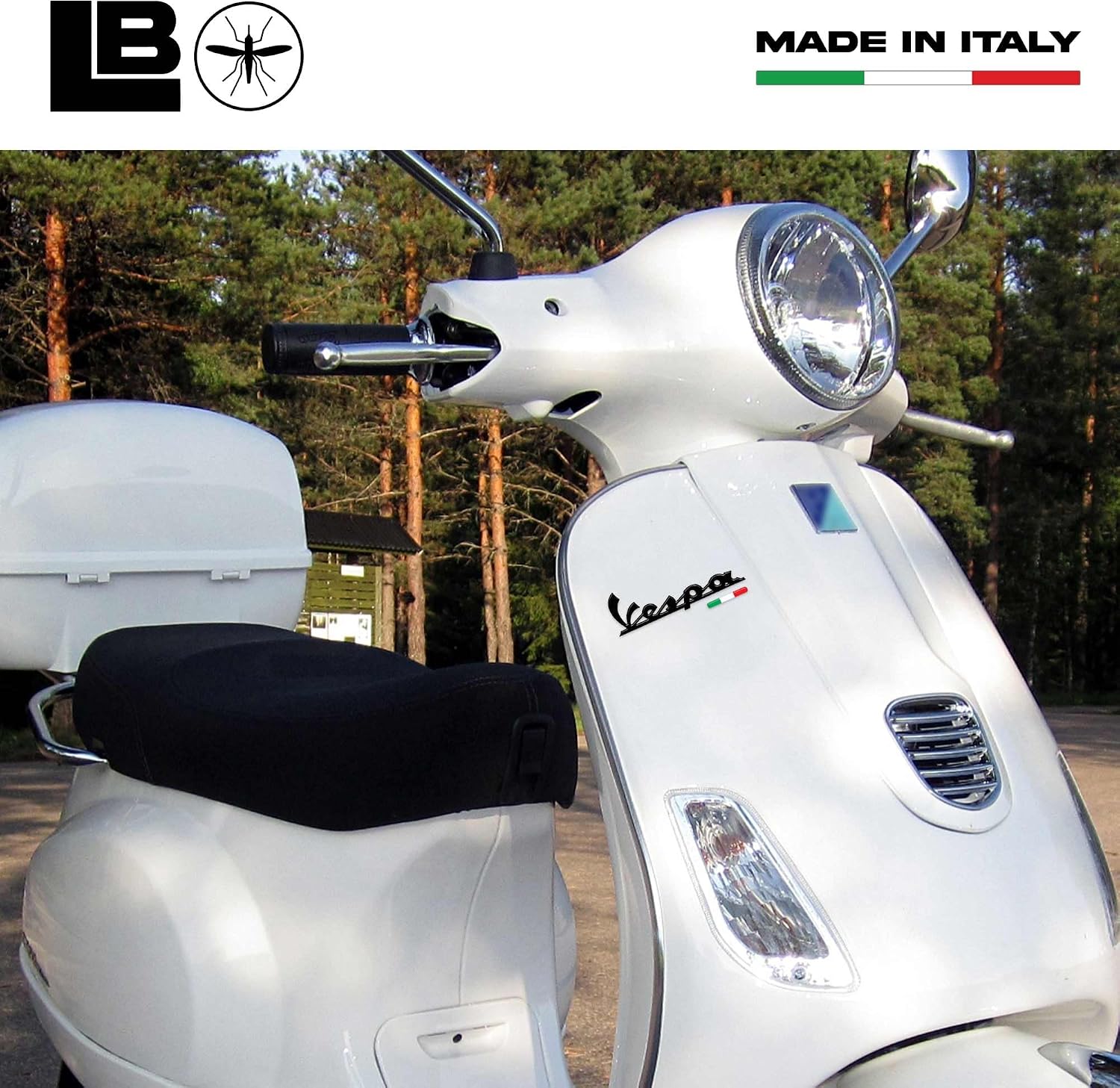 labelbike - 3D Sticker Motorcycle Scooter Logo Emblem Writing Italian Flag in Resin Compatible with Vespa Piaggio - Black Color