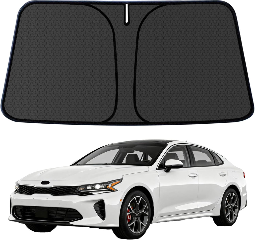 K5 Windshield Sun Shade for Kia K5 GT-Line GT 2020-2024 2025 Blocks UV Rays Accessories,1:1 Custom Foldable Thickened Wear-Resistant Front Window Sunshade Visor,Keeps Your Car Cooler