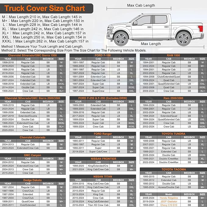 Kayme 6 Layers Truck Cover Waterproof All Weather, Sun Uv Rain Protection Heavy - Image 5