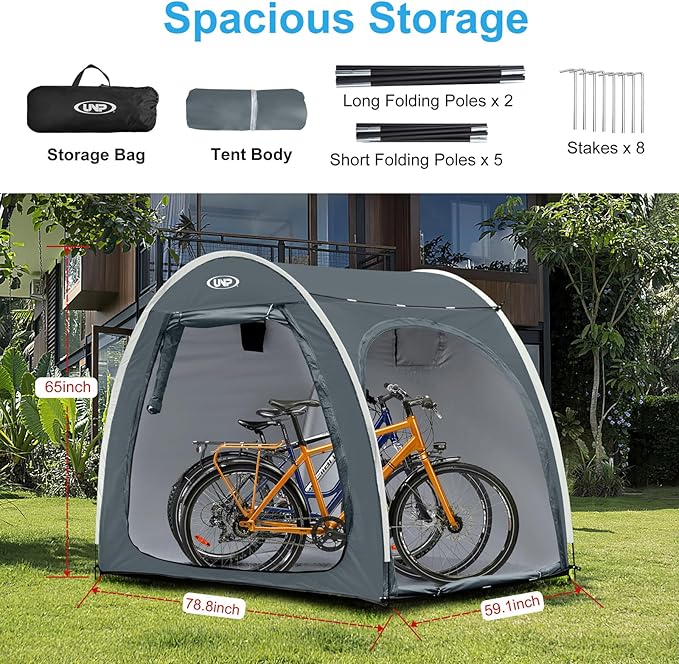 UNP Bike Storage Shed Tent, Portable Outdoor Bike Storage Tent - Image 2