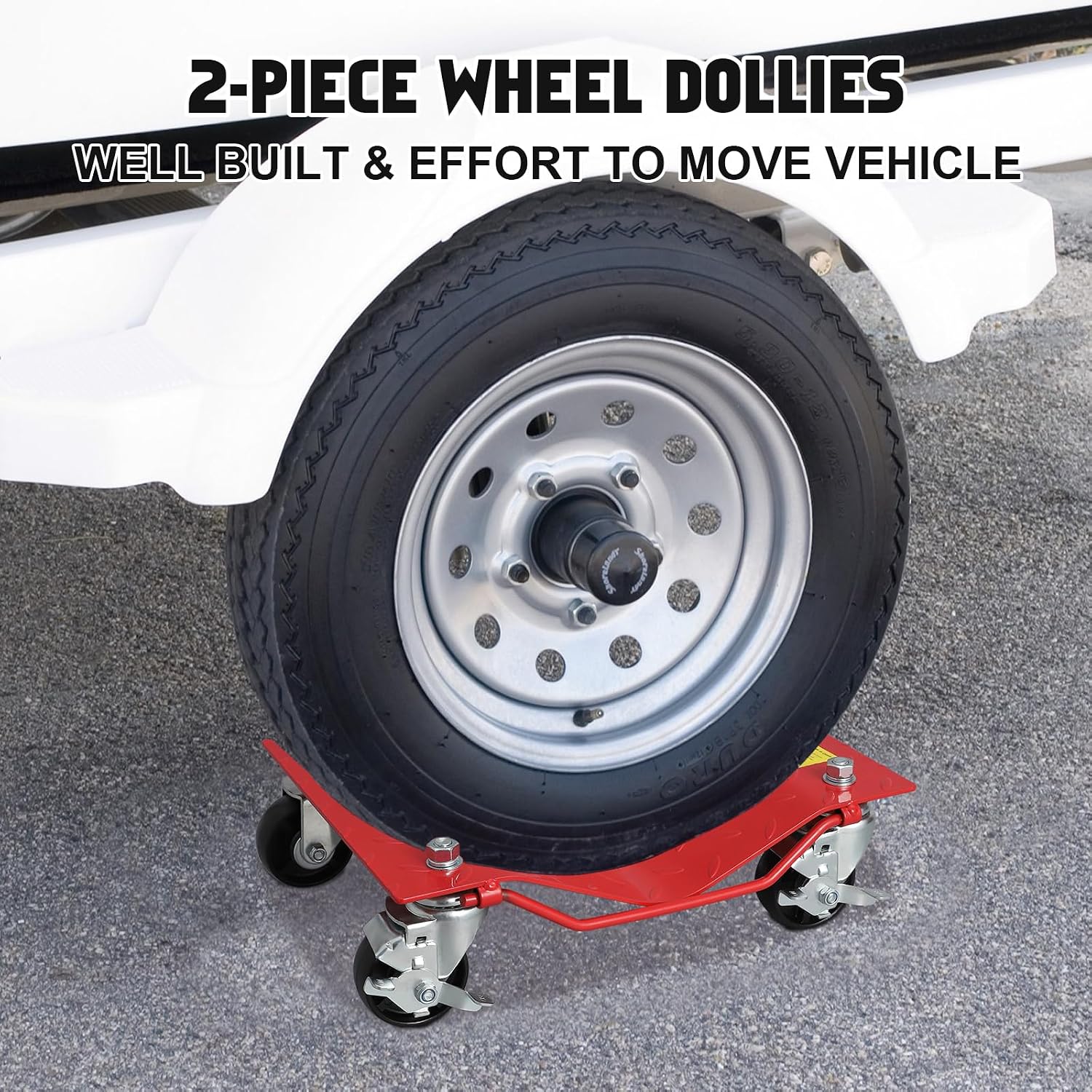 Car Dollies Set of 4, 6000LBS Heavy Duty Wheel Dolly - Universal Vehicle Dolly for Garage, Trucks, Motorcycles, Trailers, Dirt Bikes & Handicap Units