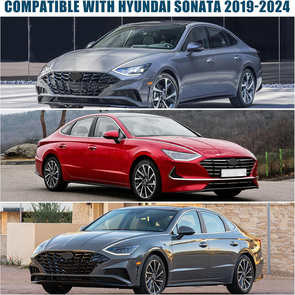 Windshield Sun Shade Compatible with Hyundai Sonata 2019-2024 2025, 6-Layer Foldable Front Window Sunshade Reflector Cover, Sun Visor Protector Blocks UV Rays