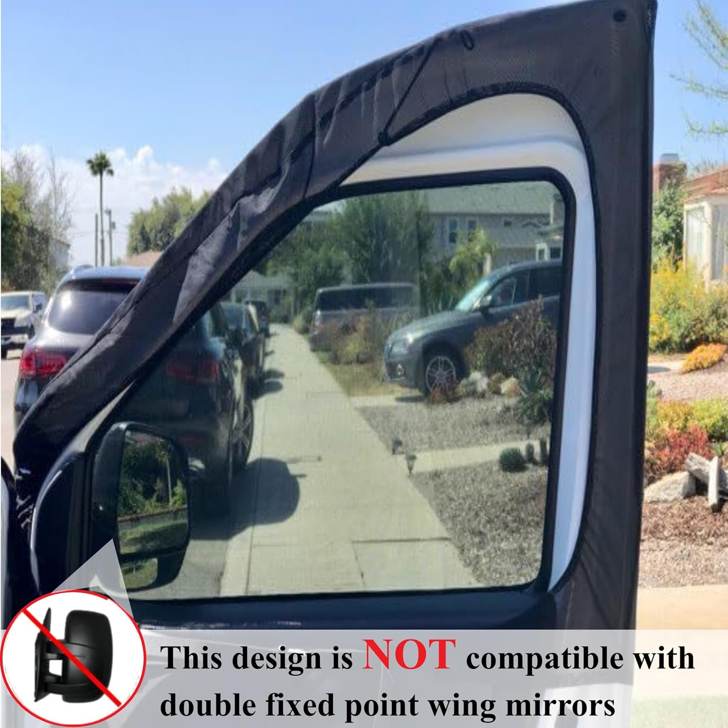 Magnetic Van Window Bug Screens, 2pcs Universal Caravan Front Door Bug Screen Breathable Truck Side Window Breathable Mesh Net for Ram Promaster, Sprinter, Metris and Other Vans