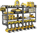 Large Power Tool Organizer Wall Mount, 8 Cordless Drill Holder, 4 Tier Metal by JSYONII