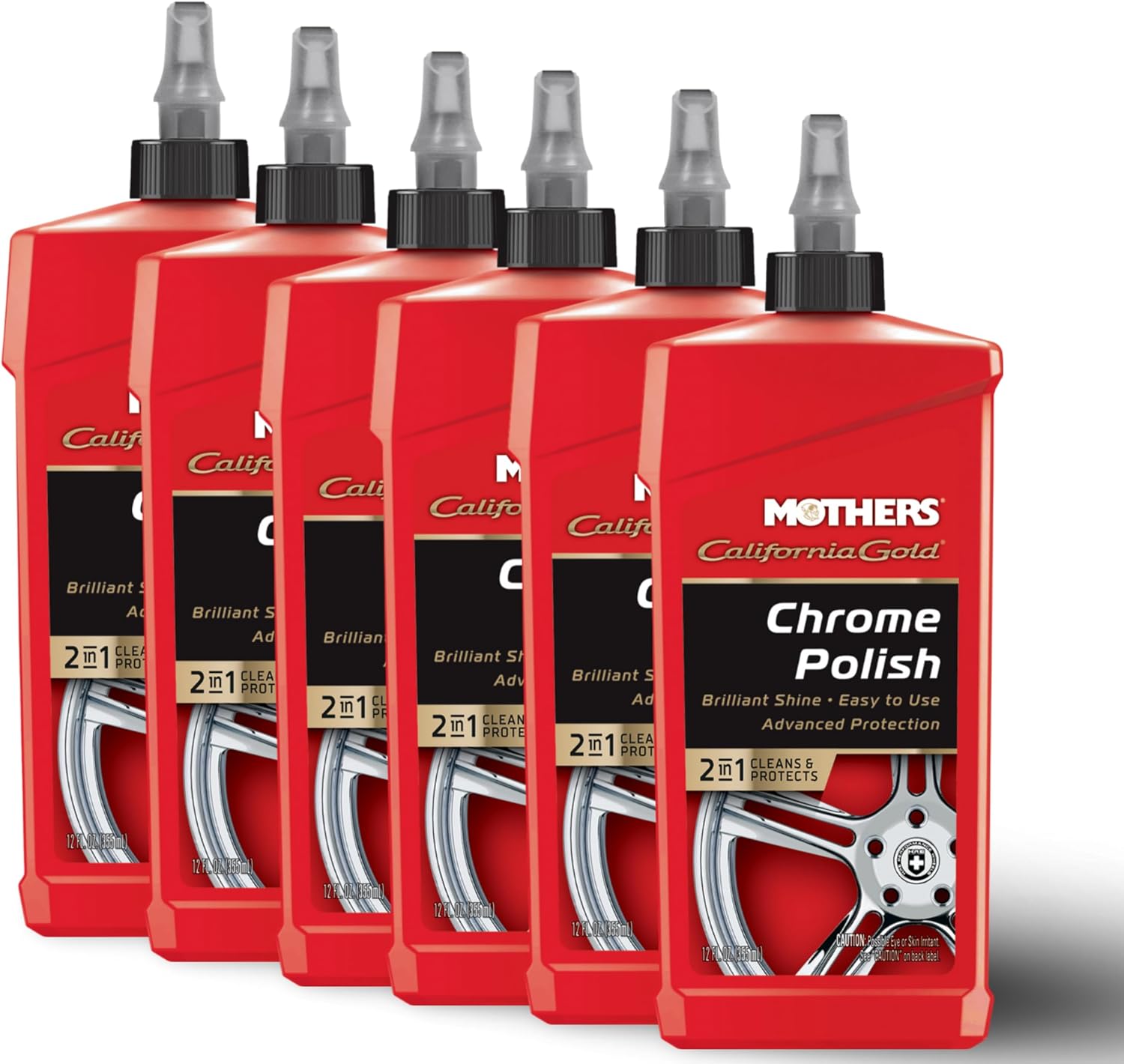 Mothers 05212-6 California Gold Chrome Polish - 12 oz., (Pack of 6)