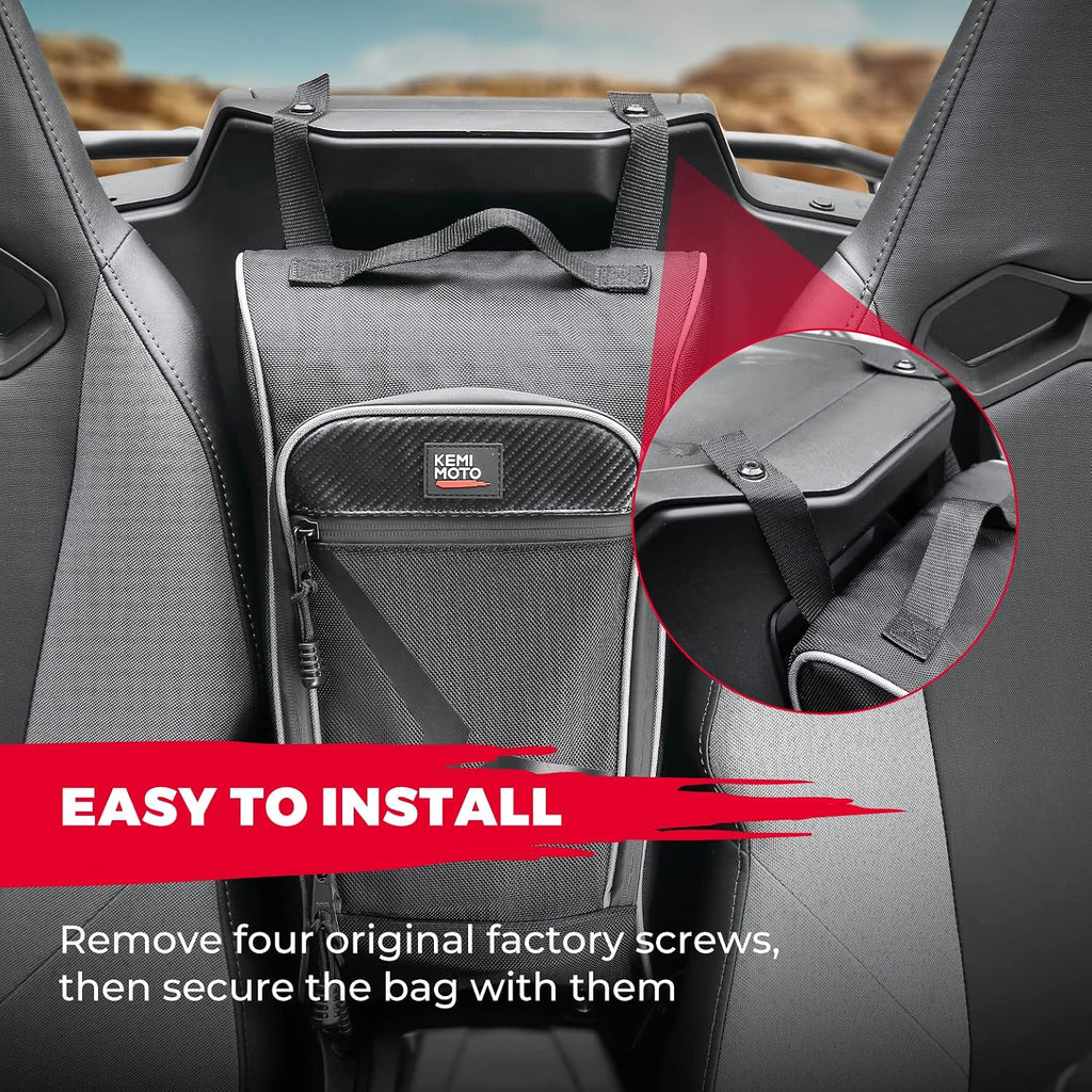KEMIMOTO Center Bag 1.7 Gal Multi-Pockets 1680D Compatible with CFMOTO ZForce 950 HO, HOEX 2022-2024/20-22 ZForce 950 Sport G1 UTV Cab Pack Center Seat Bag Water Resistant Organized Storage