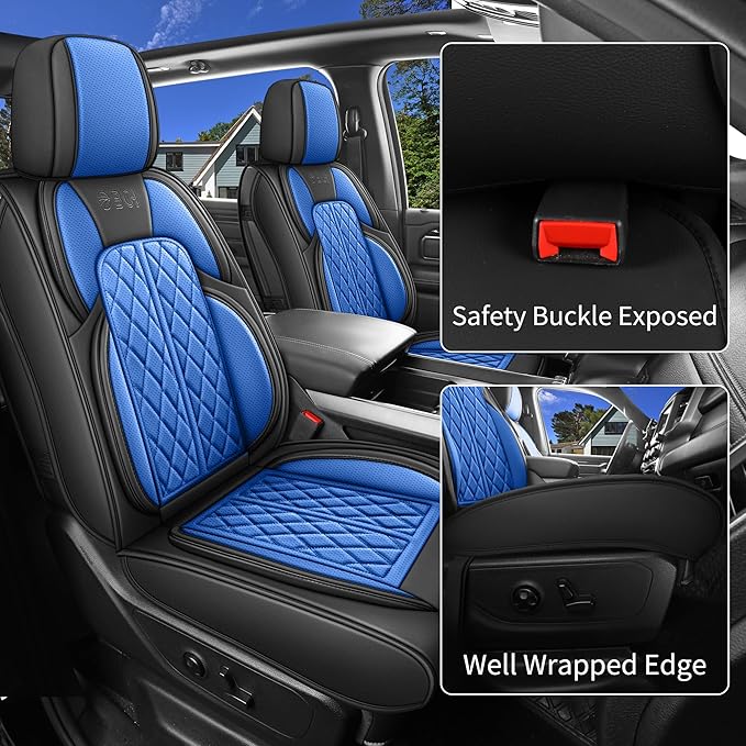 Car Seat Cover Custom Fit for Dodge Ram 1500 2500 3500 2002-2024 Faux Leather - Image 3