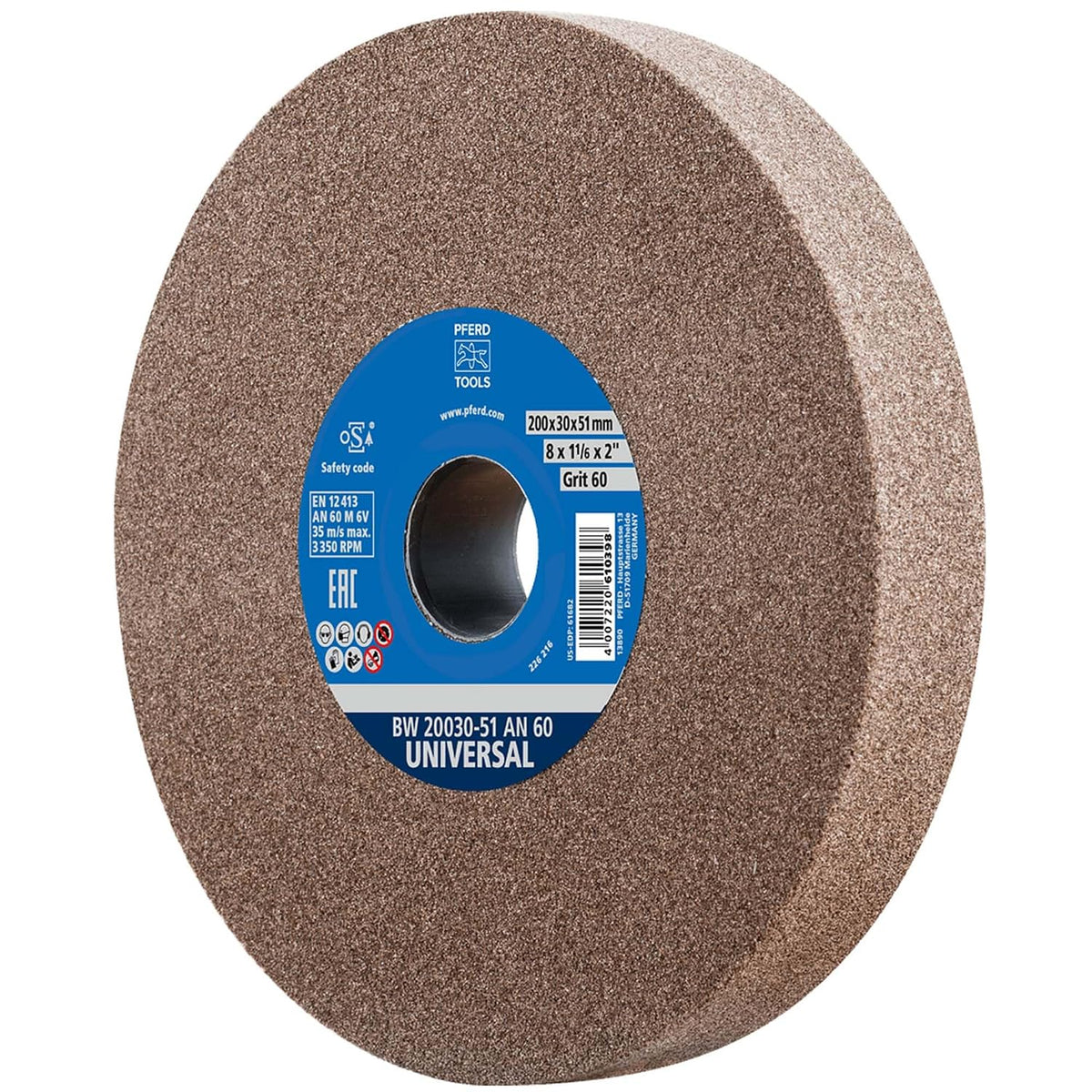 pferd vitrified bench grinding wheel – universal, 8", main product view