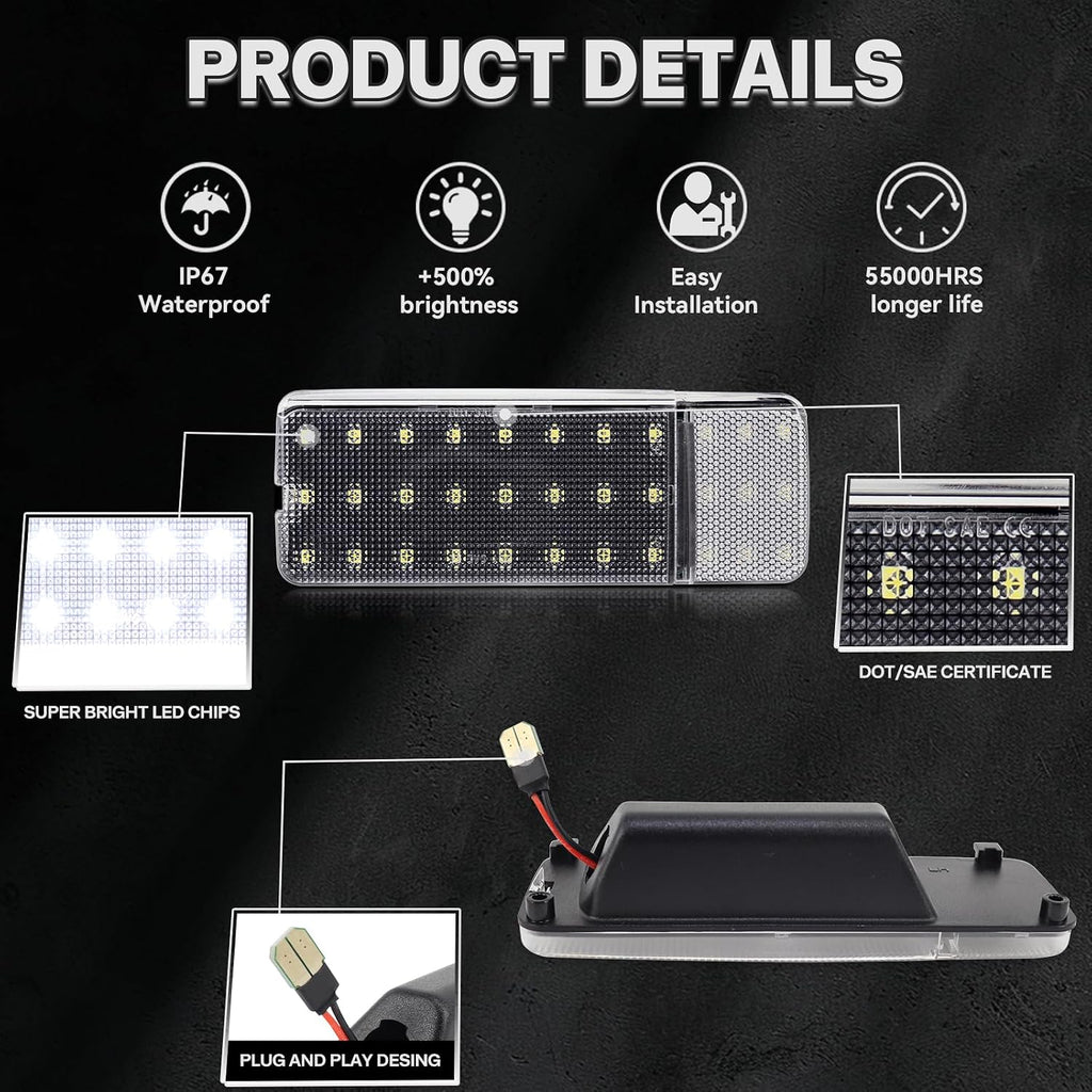 LED Interior Door Panel Courtesy Light for 1992-1996 Ford F150 F250 Bronco, 1992-1997 Ford F350 Door Welcome Lights 6000K White 2PCS