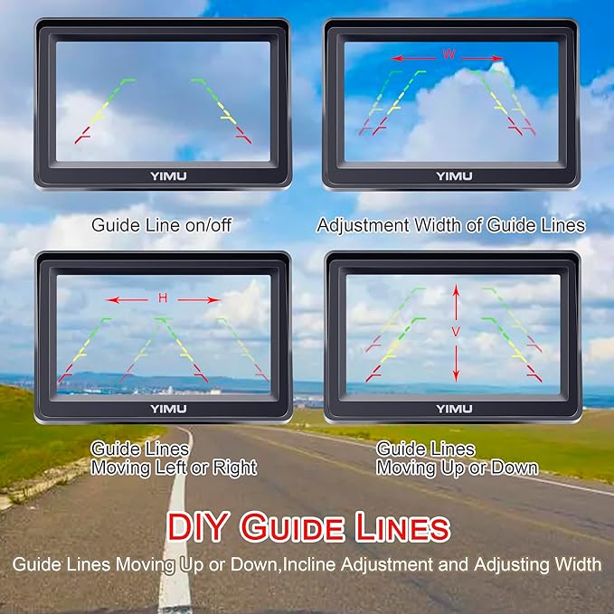 YIMU Backup Camera System with License Plate Backup Reverse Camera, Easy - Image 4