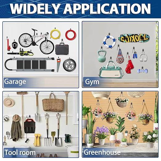 3-H Garage Wall Hooks 14 Pack, Garage Hooks Heavy Duty - Image 4