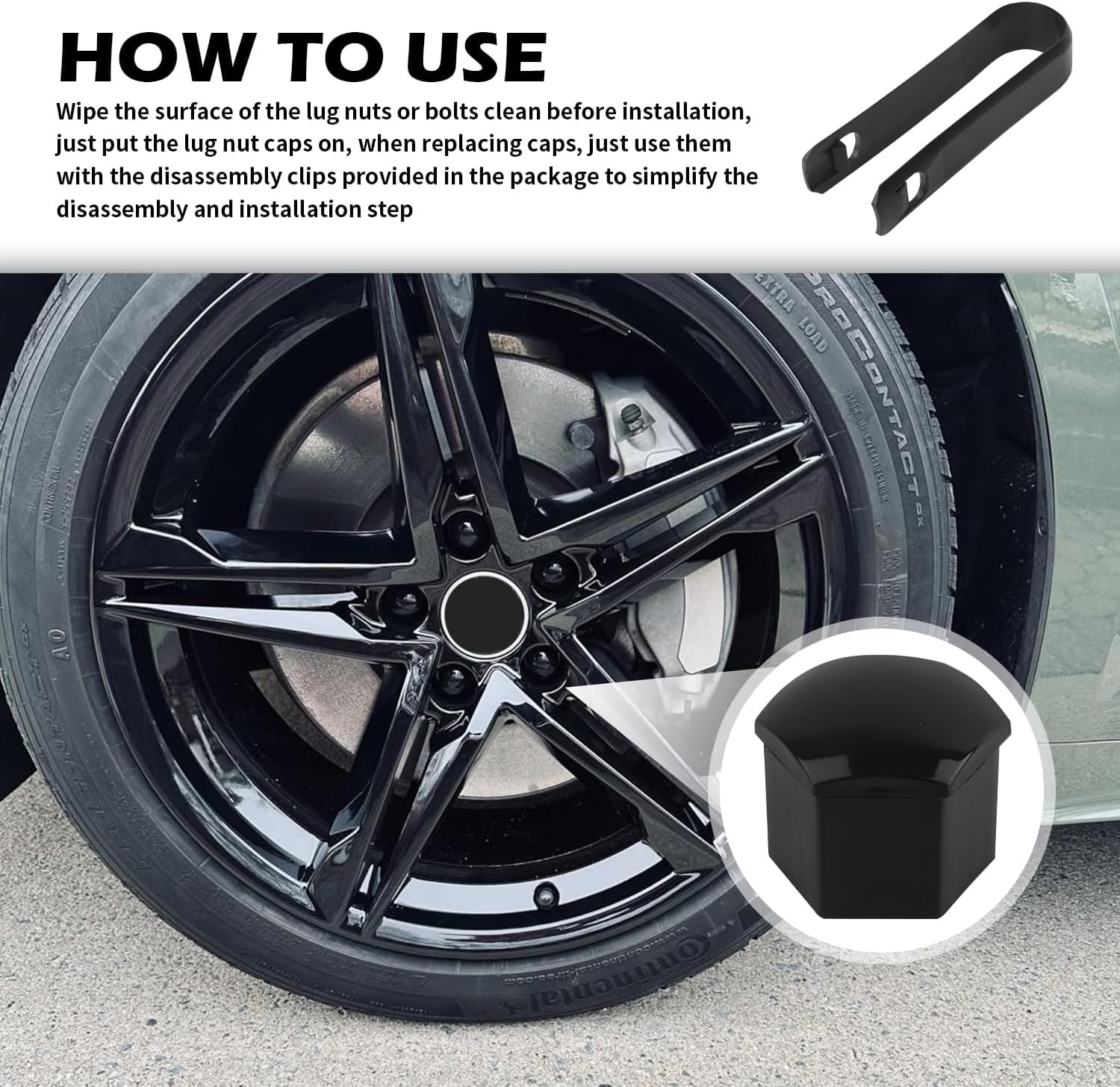 20pcs Black Wheel Lug Nut Covers for 2015-2020 Hyundai Genesis G80, Auto Hub Screw Cap Protector Anti Rust Tire Bolt Rim Exterior Accessories,Black 19mm