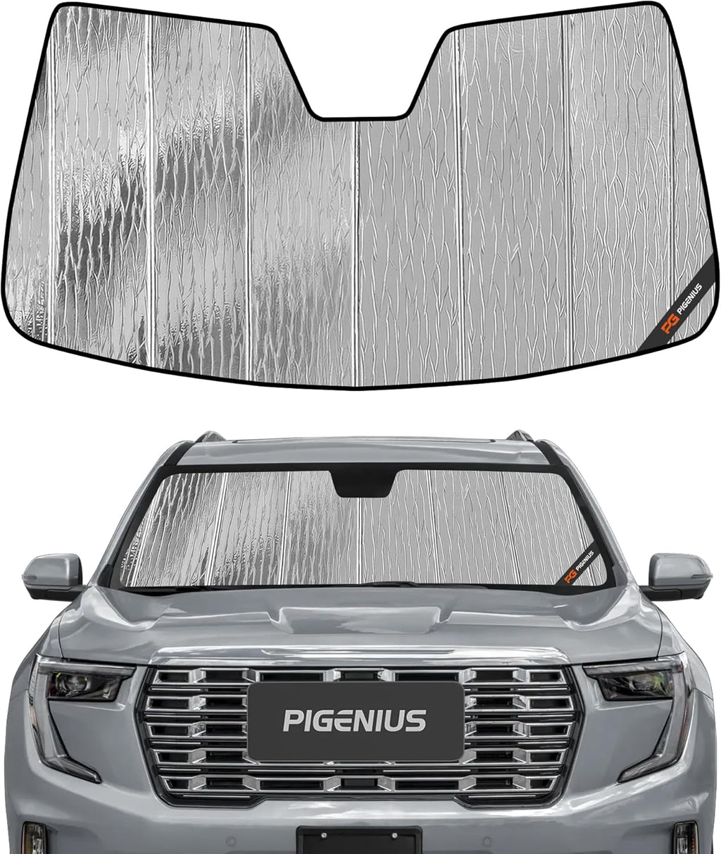 Pigenius Windshield Sunshade for GMC Acadia 2024-2026, Reversible Silver/Black