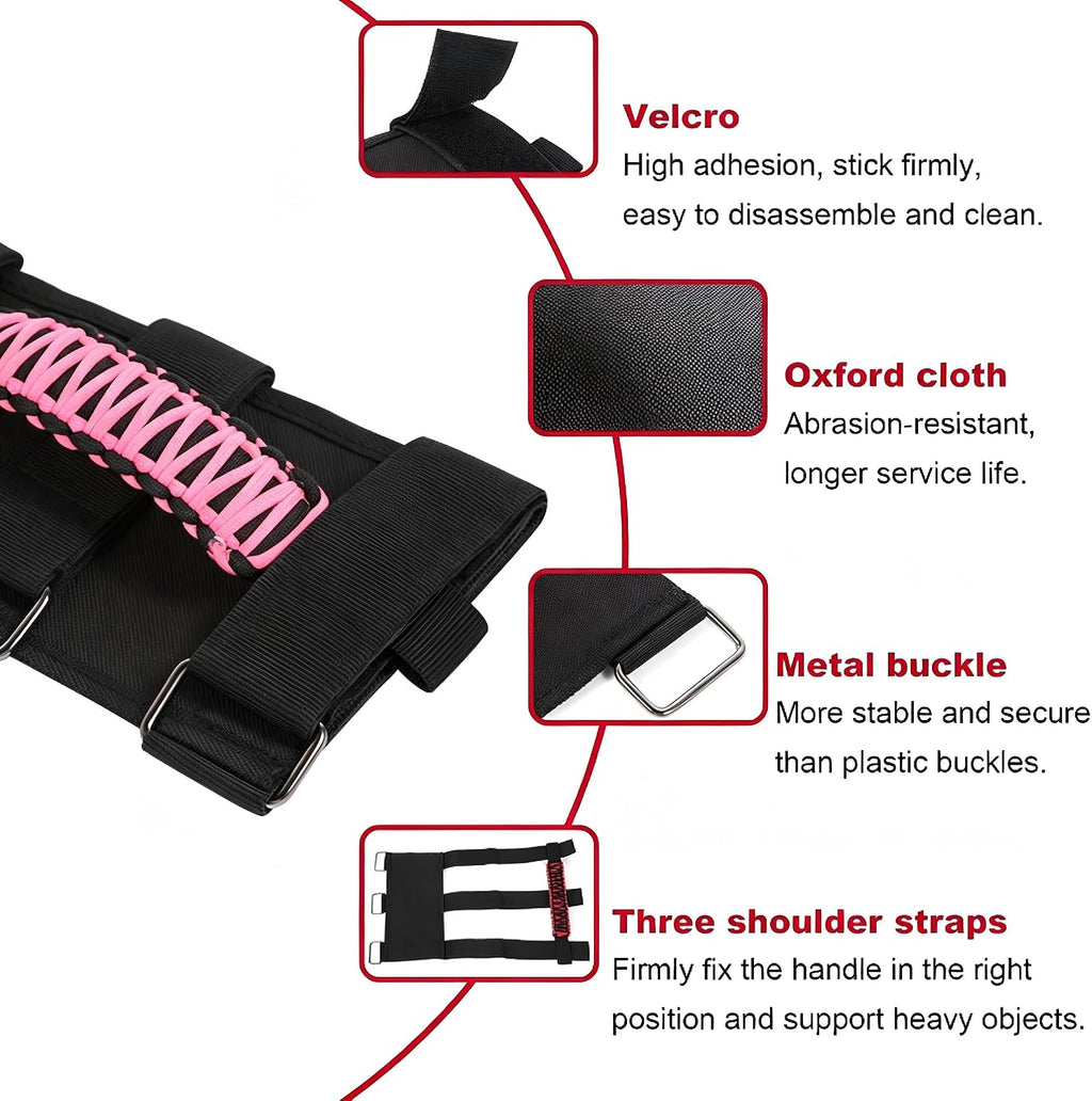 Grab Handles with Steel Buckle for Wrangler JK JL TJ YJ JT Roll Bar