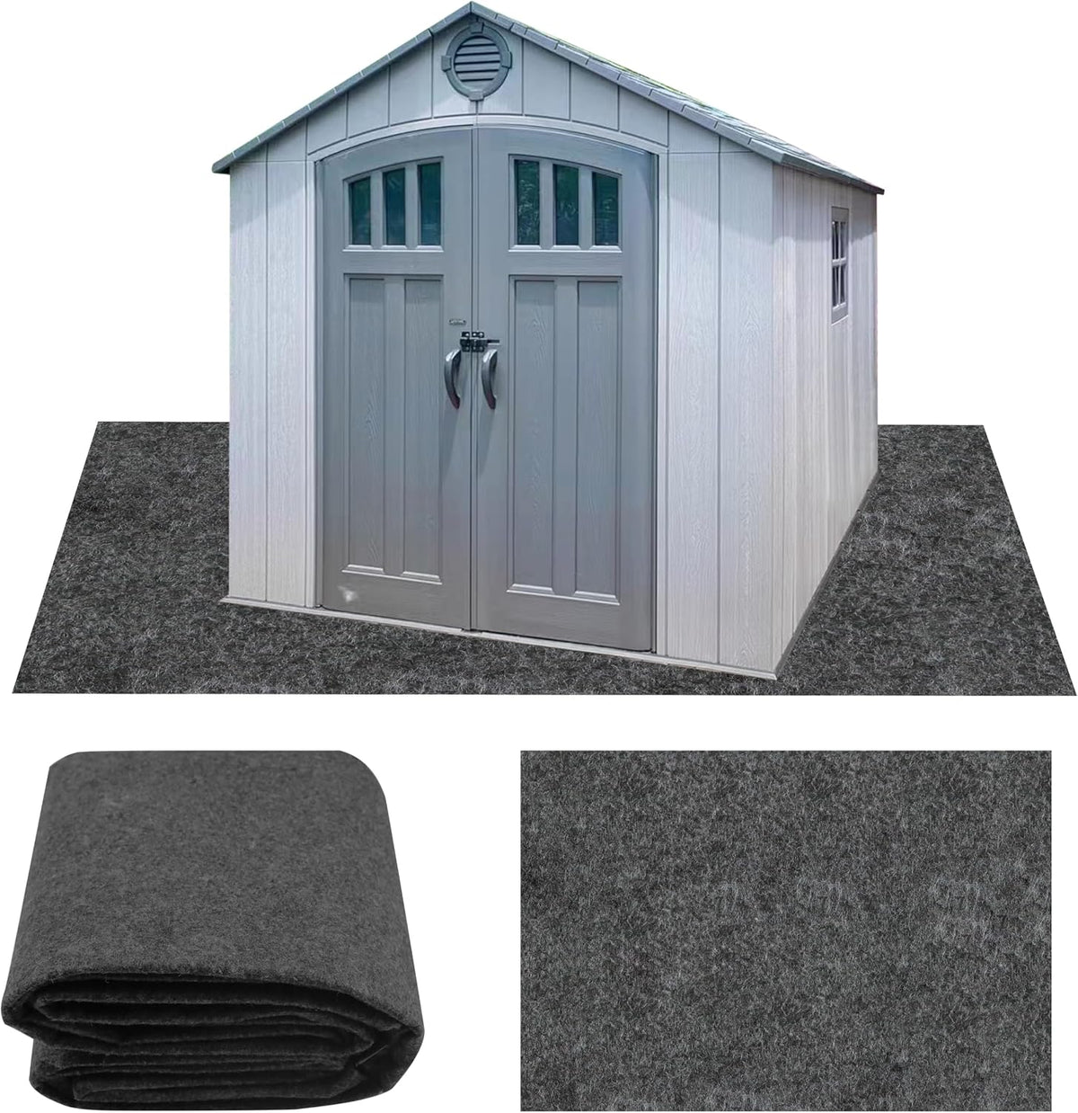 Ogrmar 8.2 x 10.2 FT Outdoor Storage Shed Mat, Waterproof Storage Shed Flooring