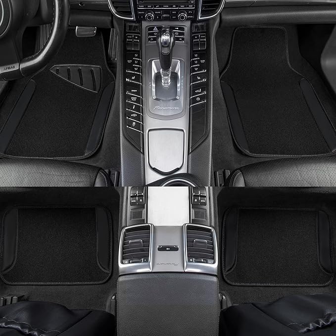 CAR PASS Waterproof Universal Fit Car Floor Mats, Faux Leather Car Carpet Mats - Image 4