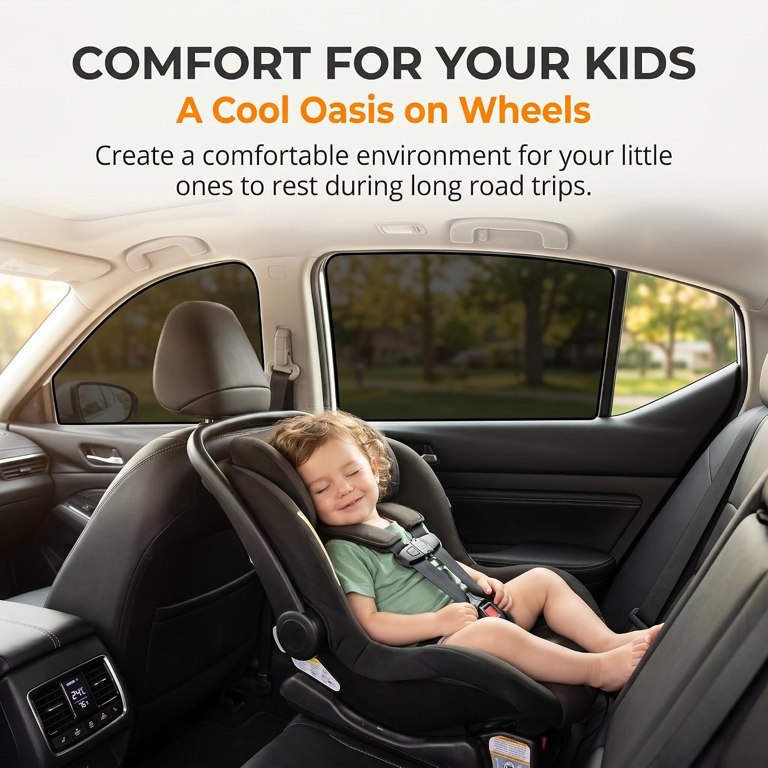 4 PCS Side Window Sun Shades, 100% Block Light Privacy Car Window Covers, Front/Rear Window Sun Protection for Heat Insulation, Fit for Breastfeeding, Taking a Nap, Changing Clothes (Black)