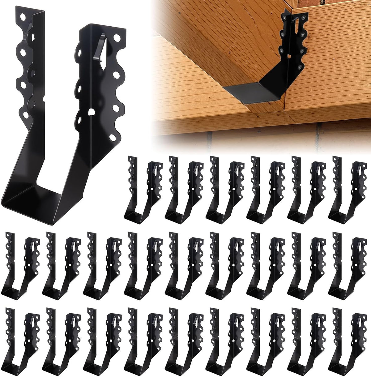 2x6 joist hangers for wood, 20 gauge black, main product view