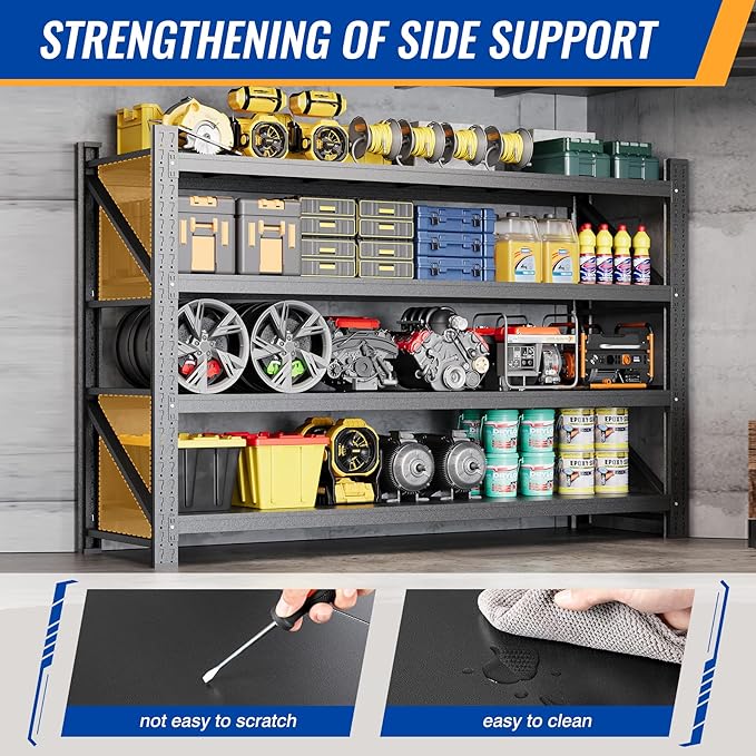 77" W Storage Shelves 9000lbs Garage Metal Shelving Heavy Duty Garage Shelves - Image 7